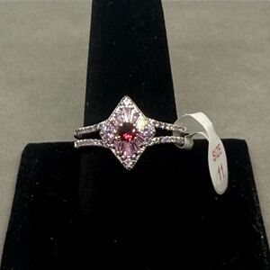 Bomb Party ring lab created ruby rhodium plated RBP3972 sz 11